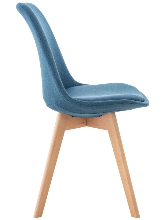 Ensemble de 4 chaises Linares tissu, bleu