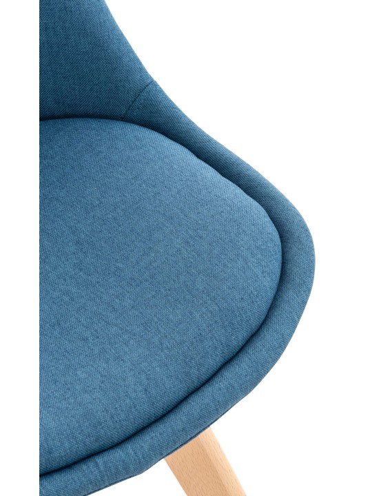 Ensemble de 4 chaises Linares tissu, bleu