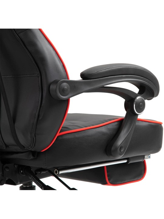 Chaise de bureau Tilos simili cuir, noir/rouge