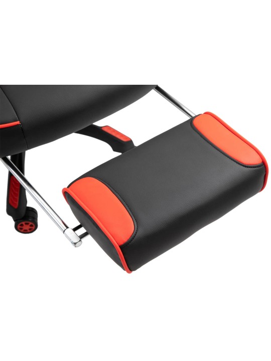 Chaise de bureau Tilos simili cuir, noir/rouge