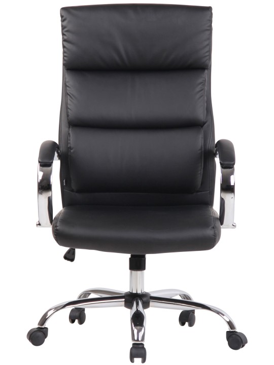 Chaise de bureau Bradford simili cuir, noir