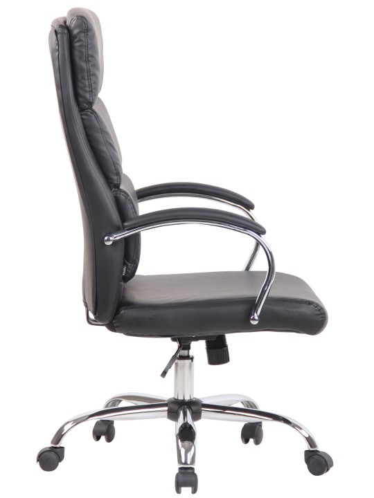 Chaise de bureau Bradford simili cuir, noir