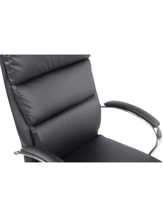 Chaise de bureau Bradford simili cuir, noir