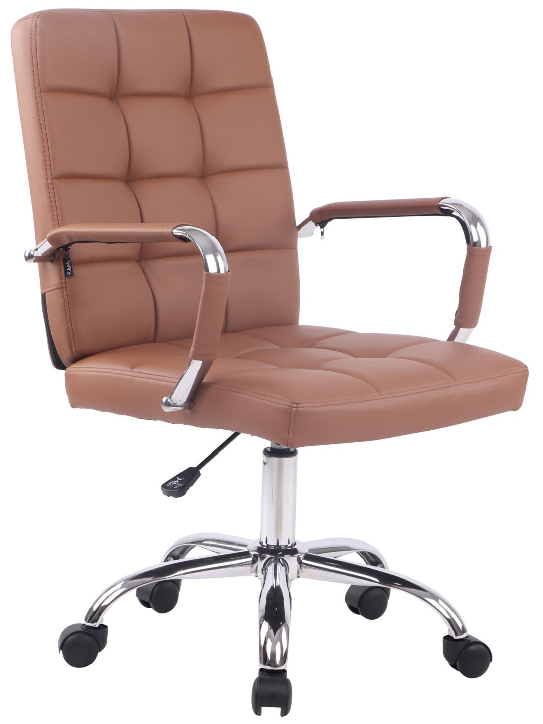 Chaise de bureau Deli PRO simili cuir, brun clair