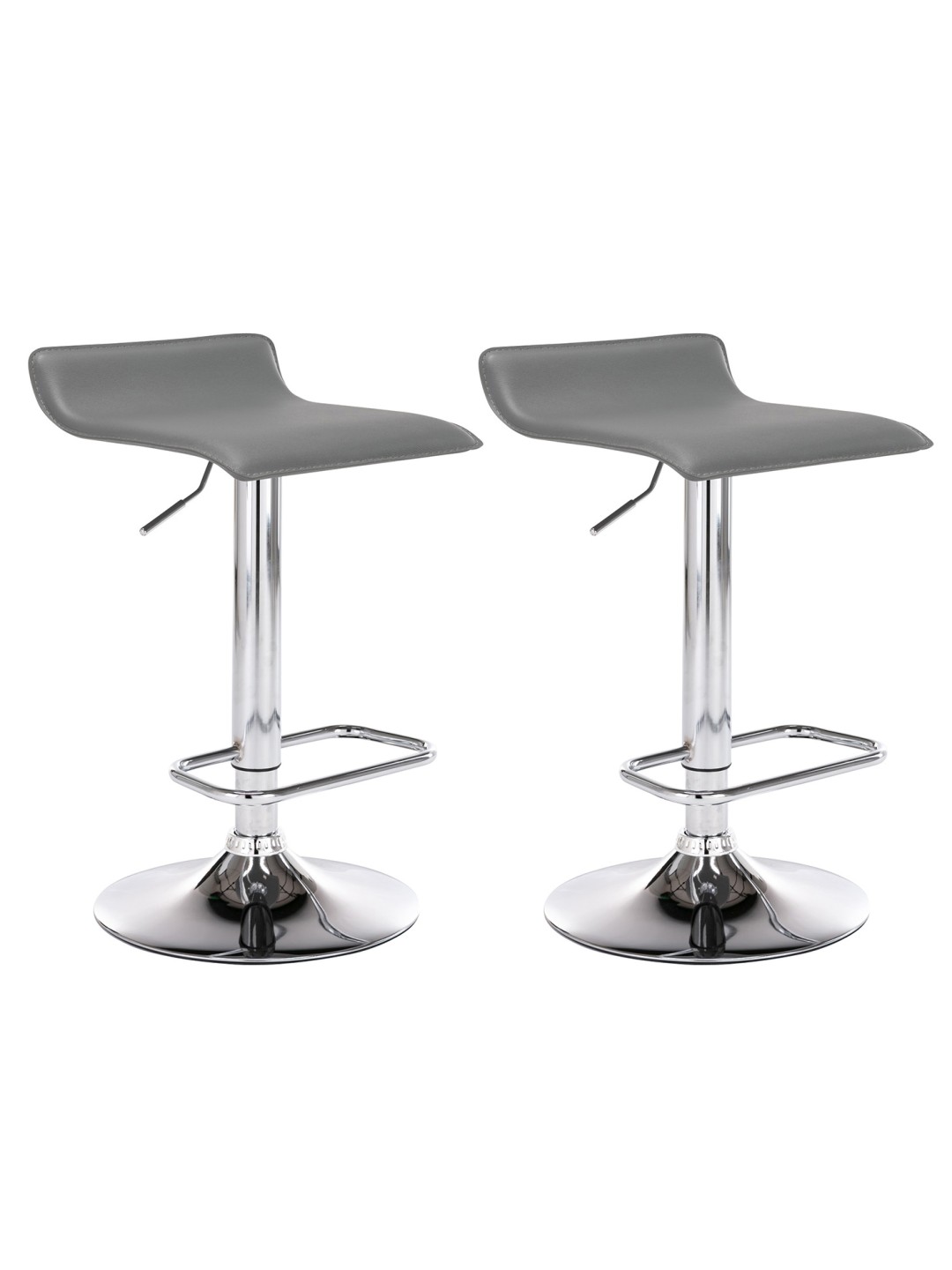 Lot de 2 tabourets de bar Dyn, gris