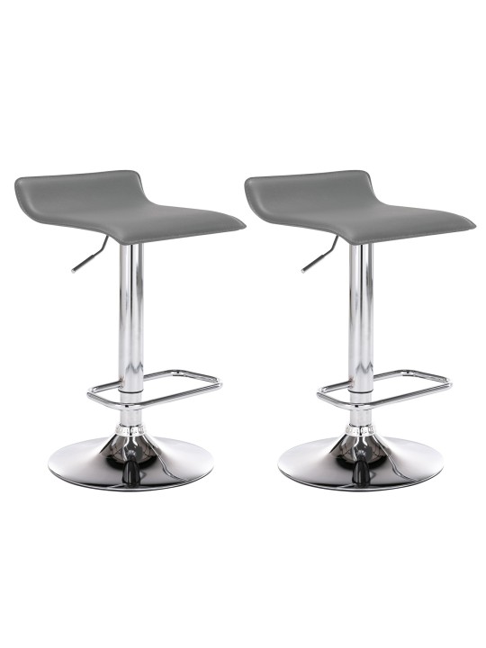 Lot de 2 tabourets de bar Dyn, gris
