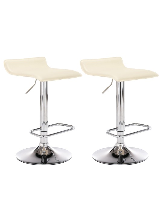 Lot de 2 tabourets de bar Dyn, crème