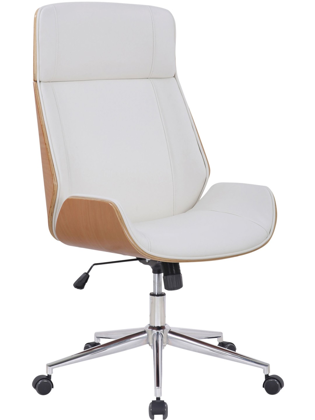 Chaise de bureau Varel simili cuir, naturel/blanc