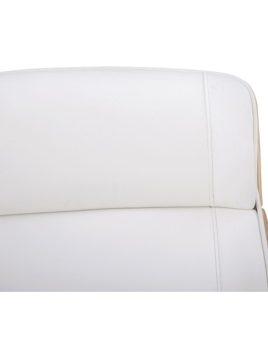 Chaise de bureau Varel simili cuir, naturel/blanc