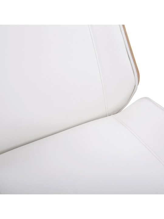 Chaise de bureau Varel simili cuir, naturel/blanc