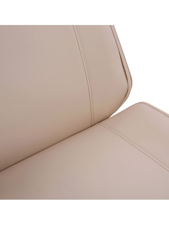 Chaise de bureau Varel simili cuir, naturel/crème