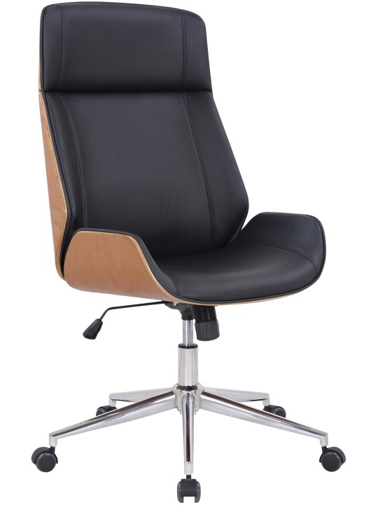 Chaise de bureau Varel simili cuir, naturel/noir