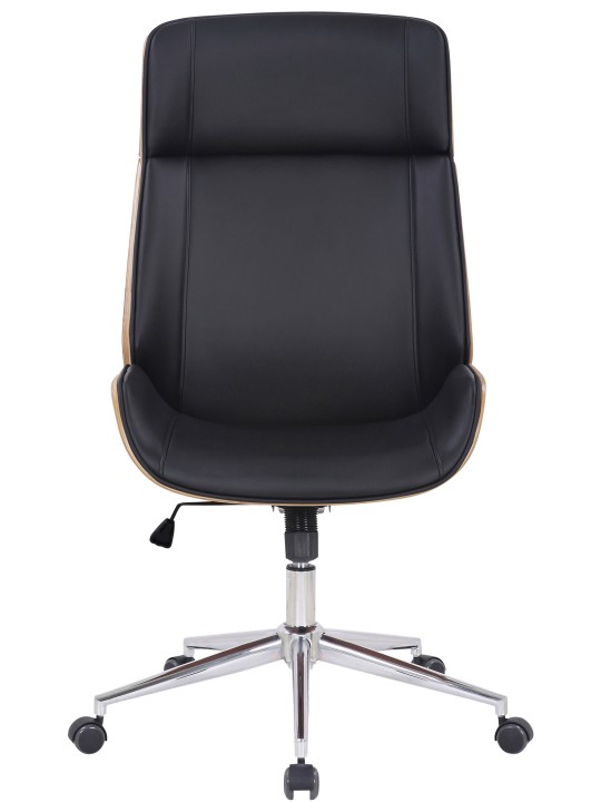 Chaise de bureau Varel simili cuir, naturel/noir