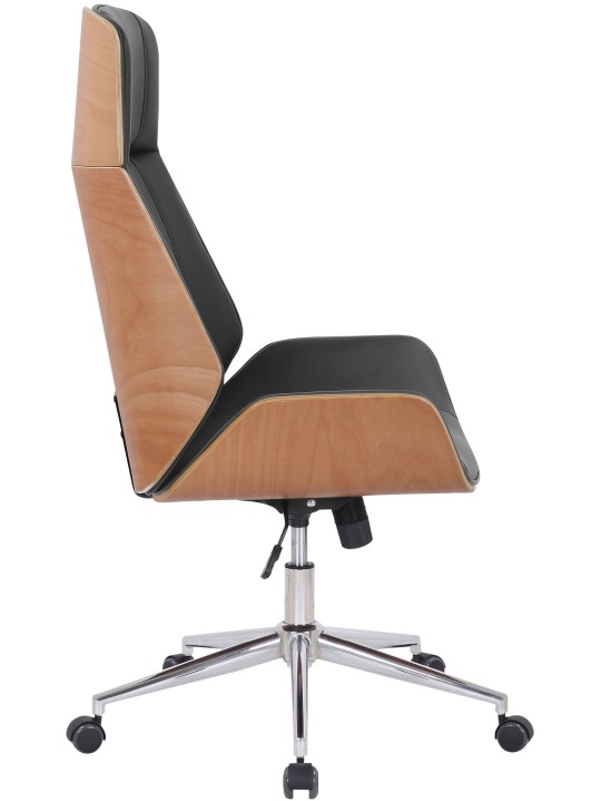 Chaise de bureau Varel simili cuir, naturel/noir