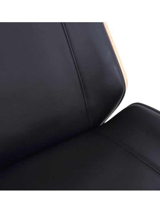 Chaise de bureau Varel simili cuir, naturel/noir