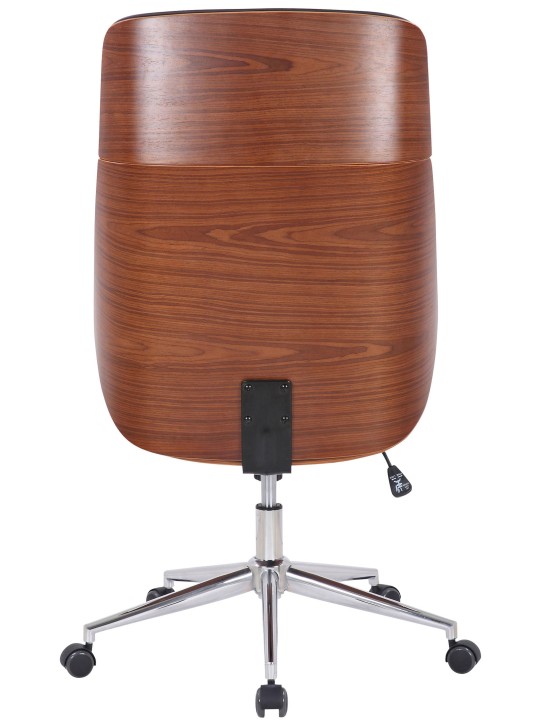 Chaise de bureau Varel simili cuir, noyer/brun