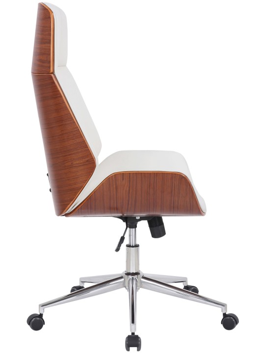 Chaise de bureau Varel simili cuir, noyer/blanc Chaise de bureau Varel simili cuir, noyer/blanc