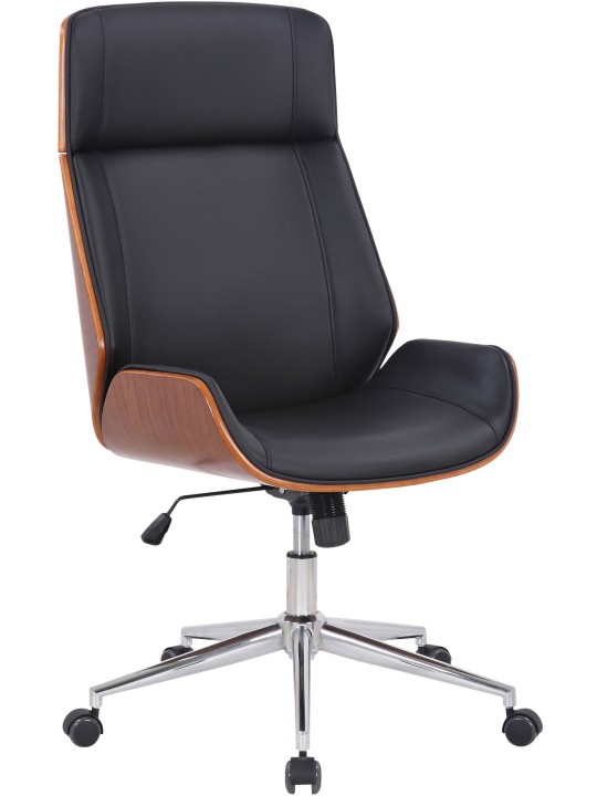 Chaise de bureau Varel simili cuir, noyer/noir Chaise de bureau Varel simili cuir, noyer/noir