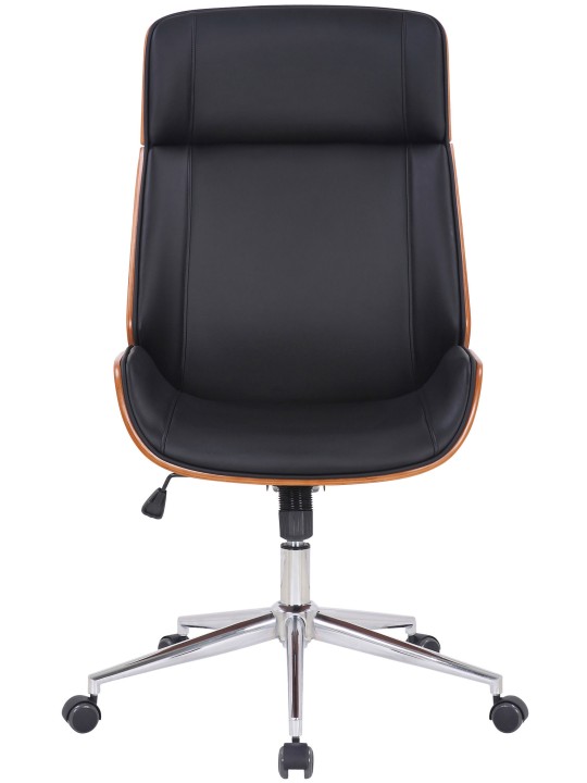 Chaise de bureau Varel simili cuir, noyer/noir Chaise de bureau Varel simili cuir, noyer/noir