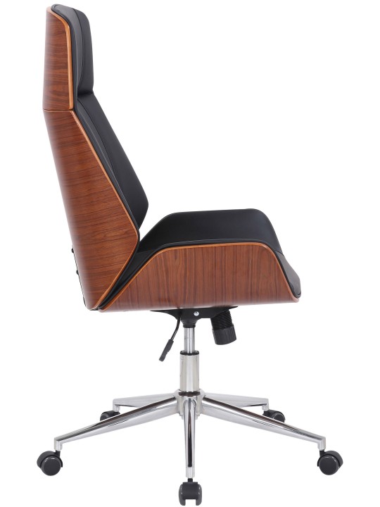 Chaise de bureau Varel simili cuir, noyer/noir Chaise de bureau Varel simili cuir, noyer/noir