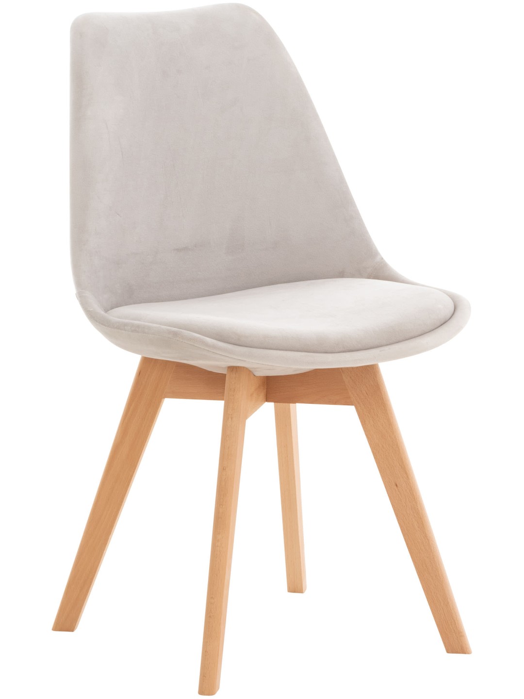 Chaise Linares Velours, gris clair
