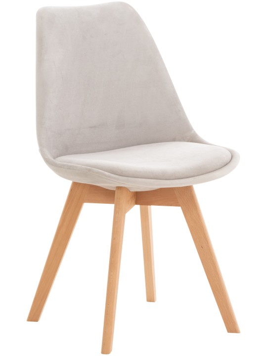 Chaise Linares Velours, gris clair