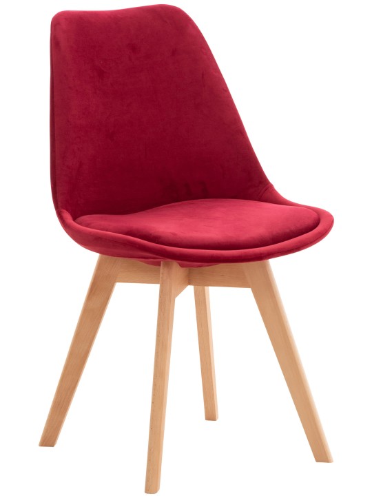 Chaise Linares Velours, rouge