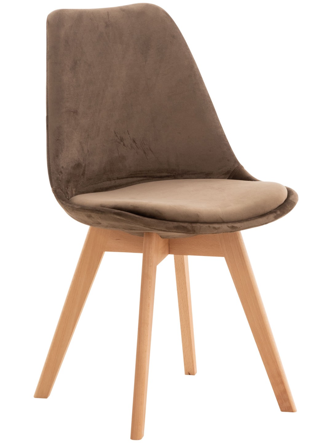 Chaise Linares Velours, brun foncé