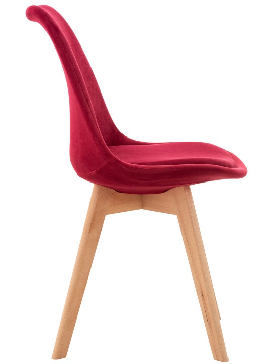 Chaise Linares Velours, rouge