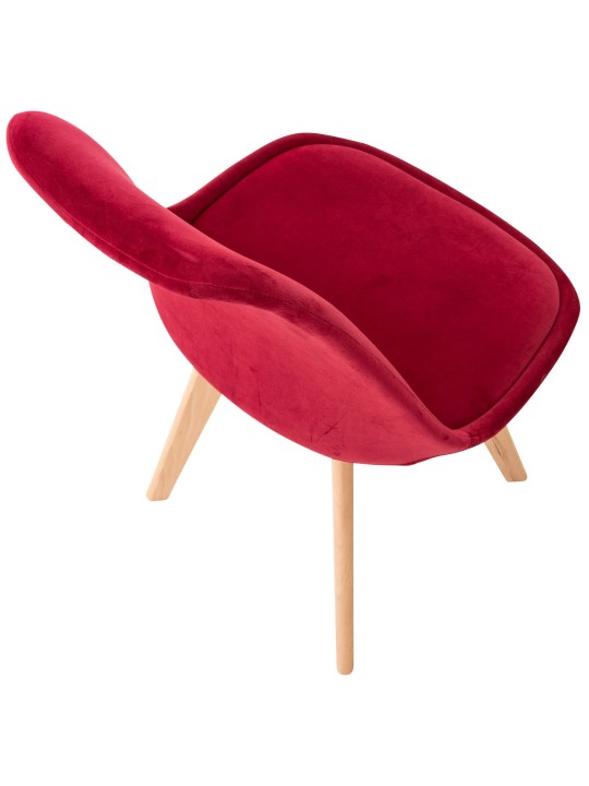Chaise Linares Velours, rouge