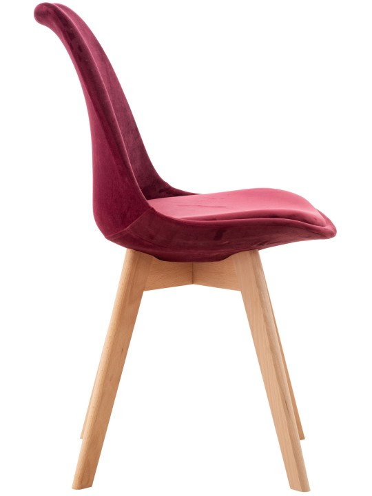Chaise Linares Velours, bordeaux