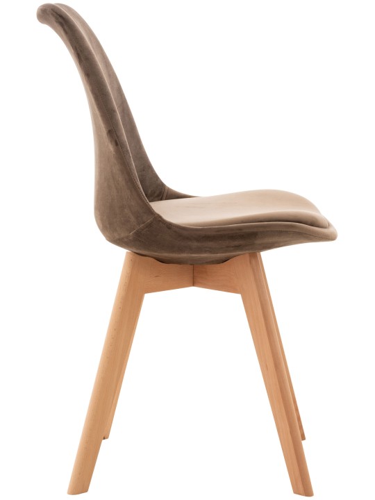 Chaise Linares Velours, brun foncé