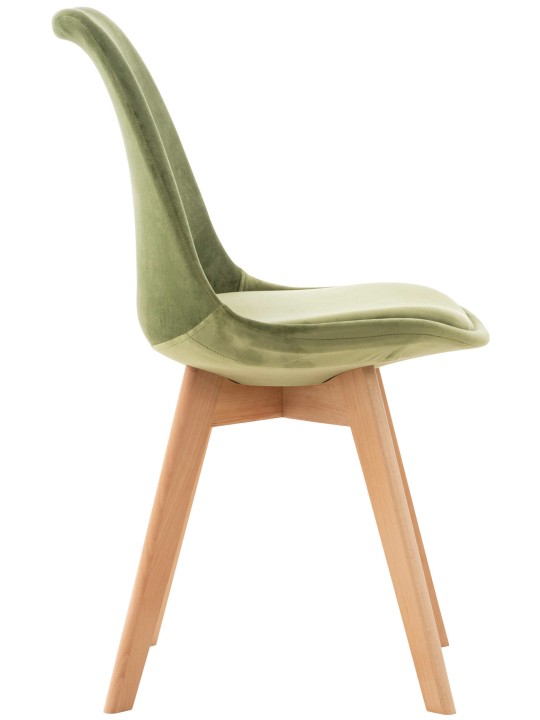 Chaise Linares Velours, vert clair