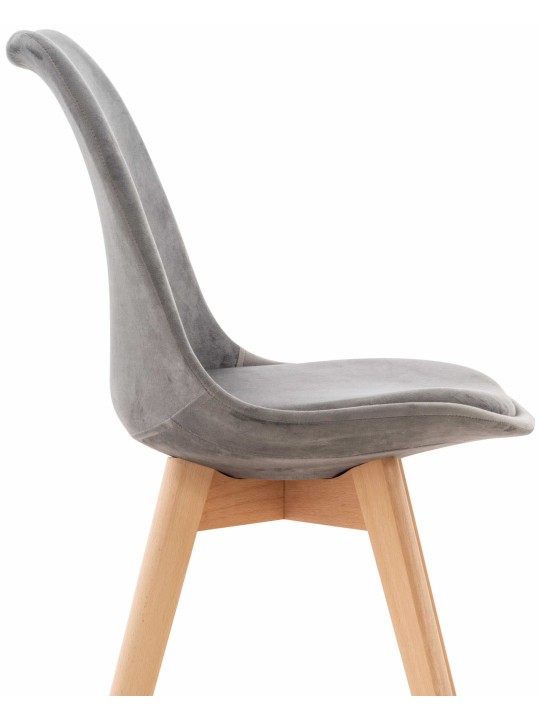 Chaise Linares Velours, gris