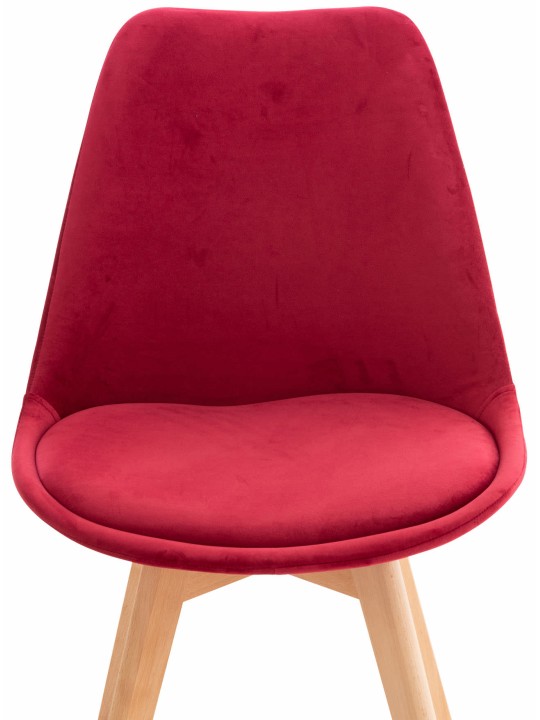 Chaise Linares Velours, rouge