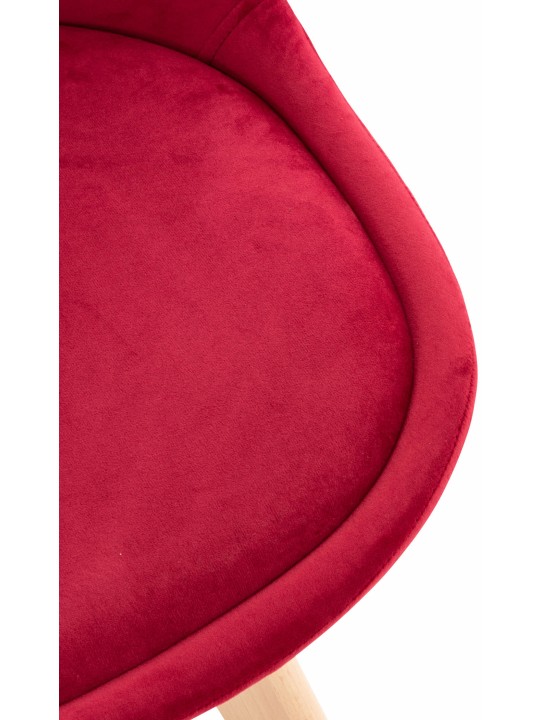 Chaise Linares Velours, rouge
