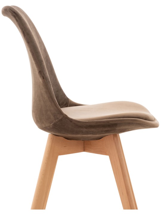 Chaise Linares Velours, brun foncé