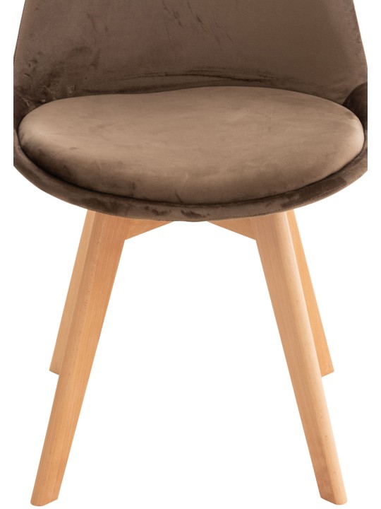 Chaise Linares Velours, brun foncé
