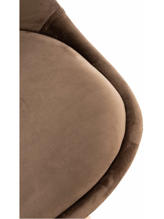 Chaise Linares Velours, brun foncé