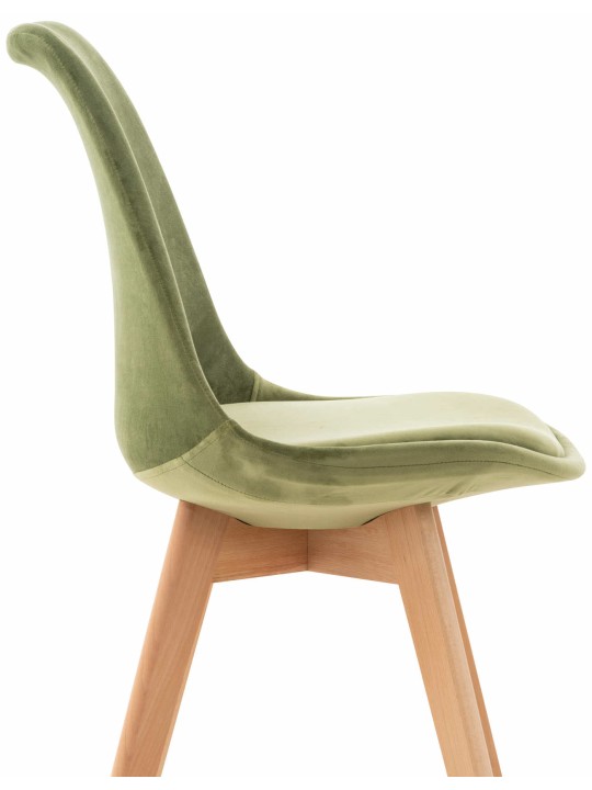 Chaise Linares Velours, vert clair