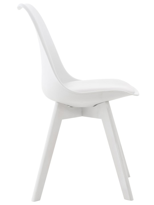 Ensemble de 4 chaises Linares plastique, blanc/blanc