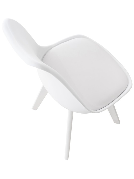 Ensemble de 4 chaises Linares plastique, blanc/blanc