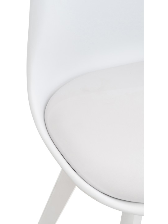 Ensemble de 4 chaises Linares plastique, blanc/blanc
