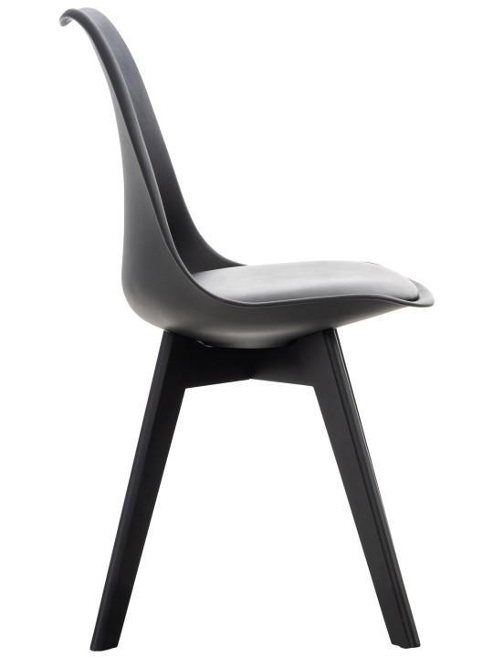 Ensemble de 4 chaises Linares plastique, noir/noir