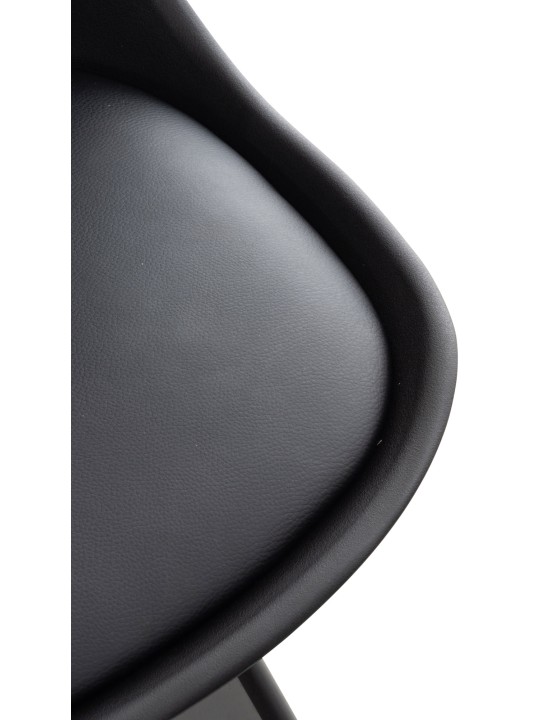 Ensemble de 4 chaises Linares plastique, noir/noir