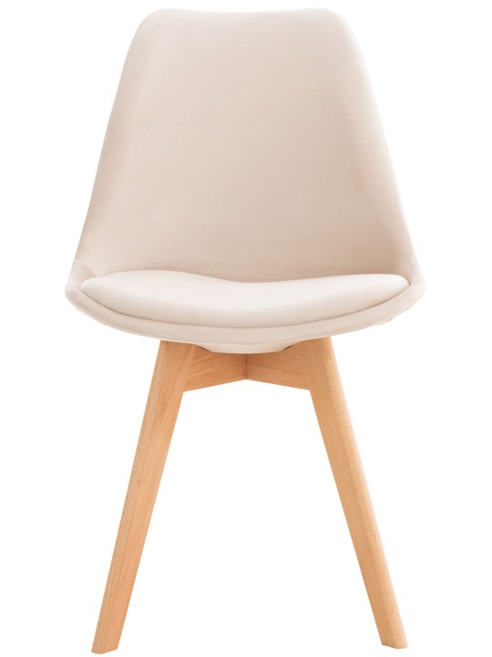 Ensemble de 4 chaises Linares velours, beige
