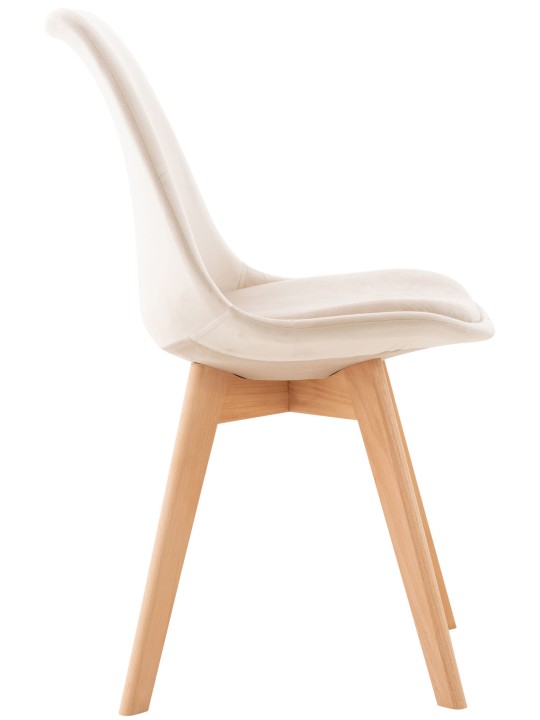 Ensemble de 4 chaises Linares velours, beige
