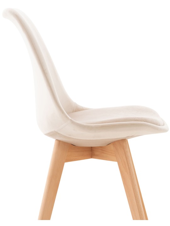 Ensemble de 4 chaises Linares velours, beige