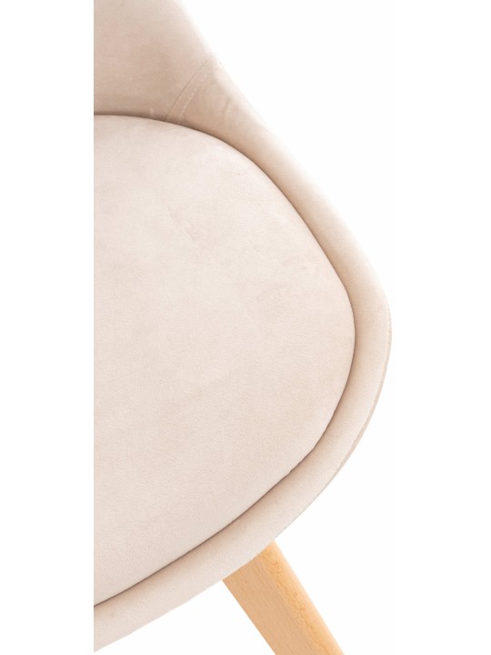 Ensemble de 4 chaises Linares velours, beige
