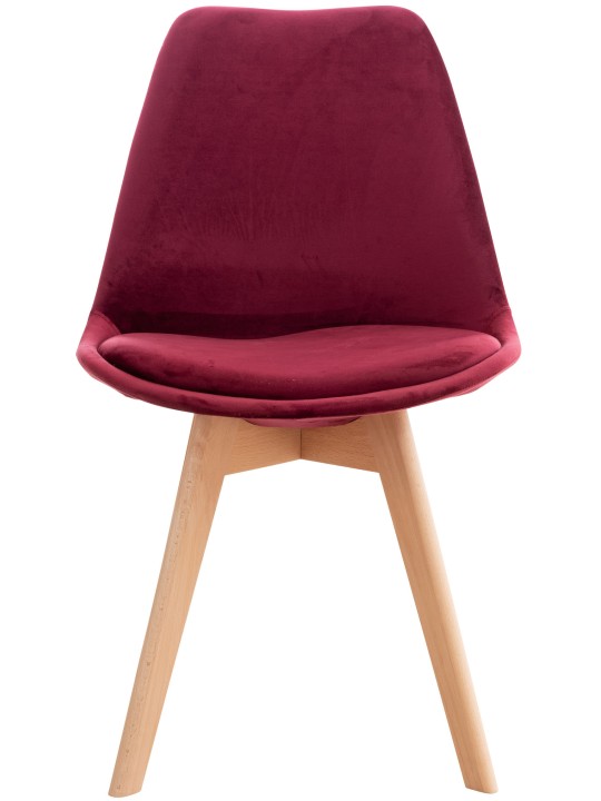 Ensemble de 4 chaises Linares velours, bordeaux Ensemble de 4 chaises Linares velours, bordeaux